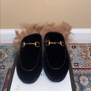 Gucci princetown with fur